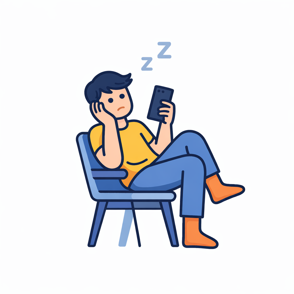 Une personne procrastine sur ton smartphone